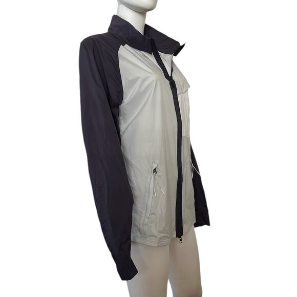 Nike Shield Grey Navy Zip Up Lightweight Nylon Golf Running Jacket Small - Picture 2 of 6